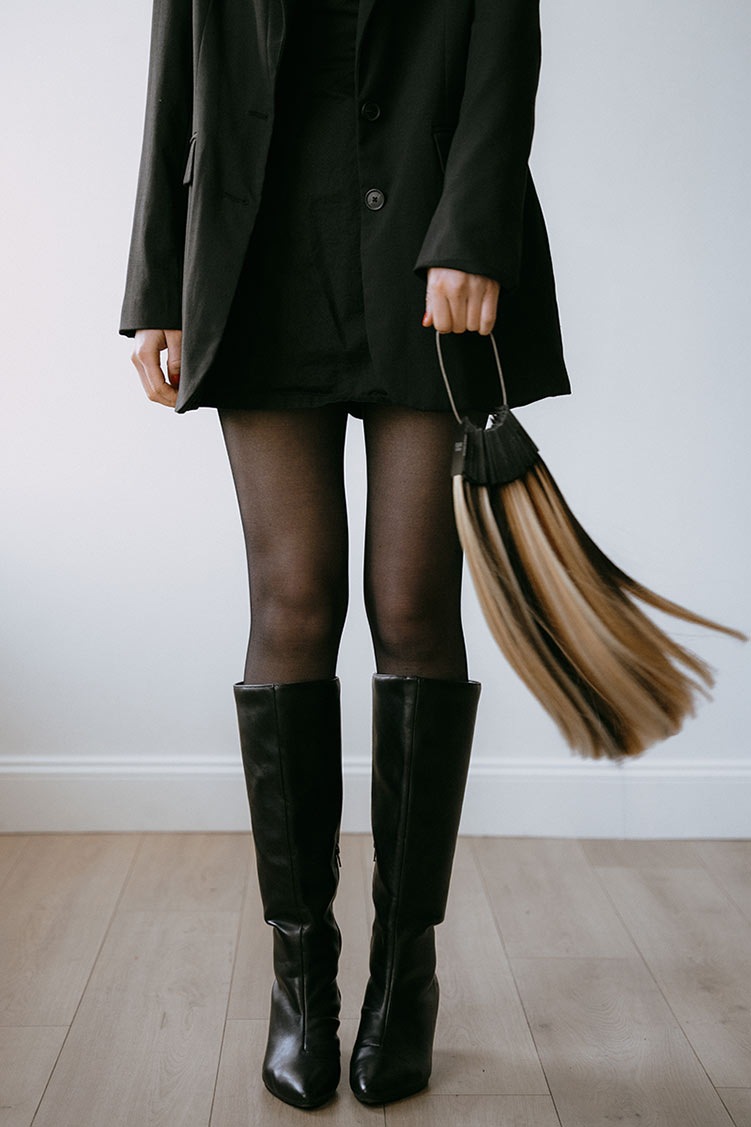 Professional hair extension application at Brodava Salon showing Bellami and Klix extension methods